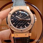 Perfect Replica Hublot Classic Fusion Black Grid Face Rose Gold Bezel 42mm Watch